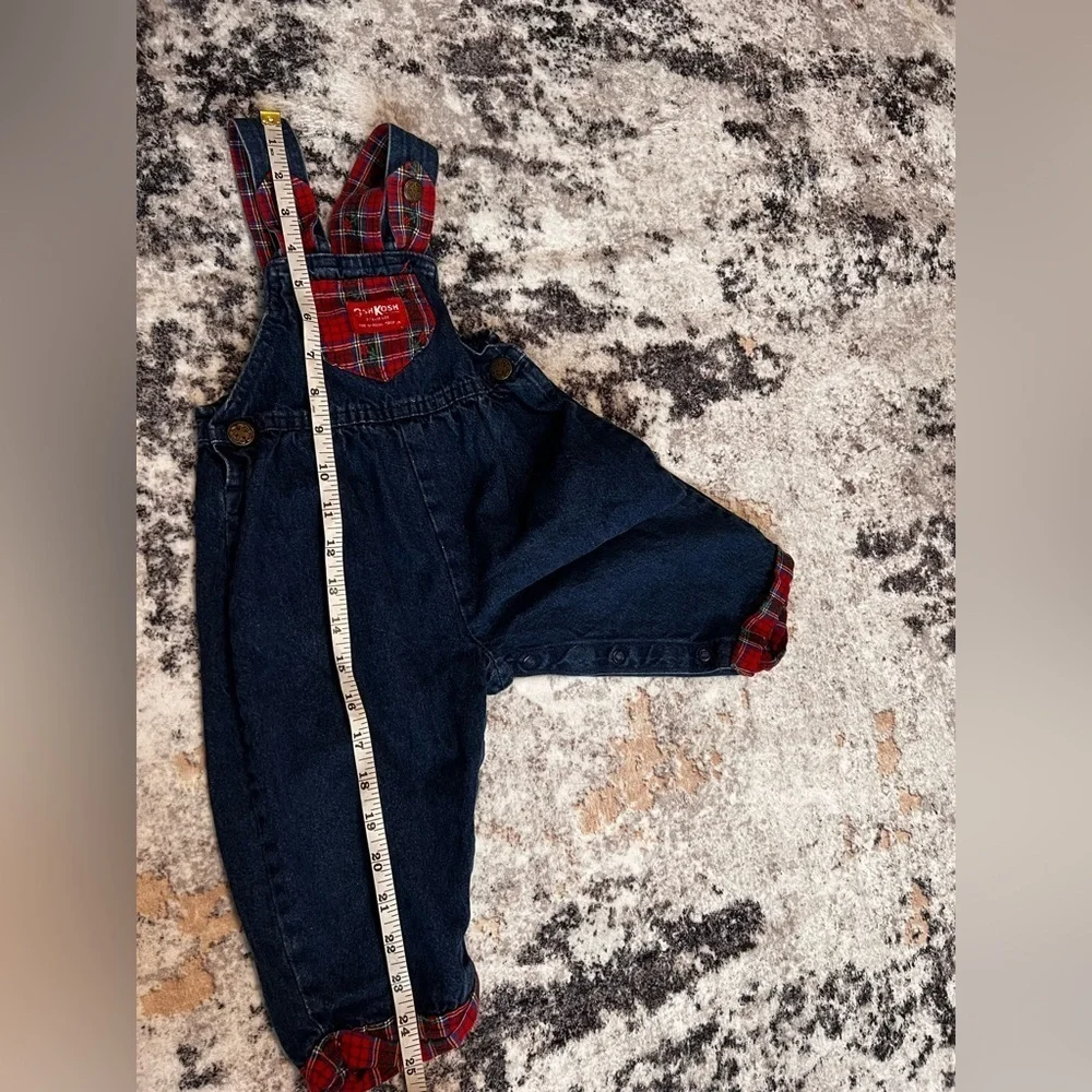 RARE Vintage OSHKOSH B'GOSH Denim Bubble Overalls 18 Month Girls USA Made